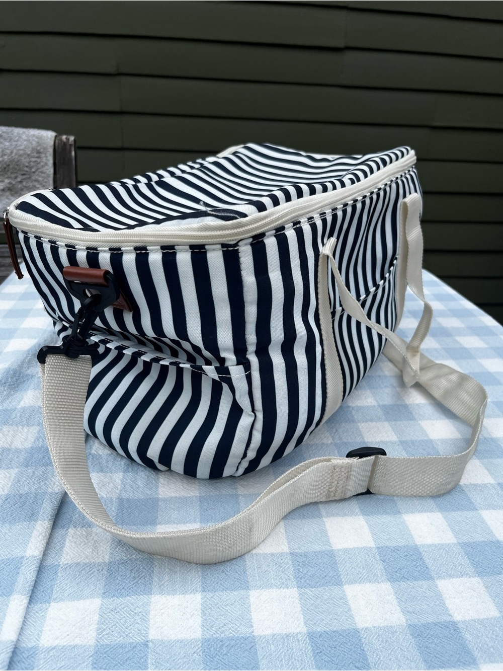 Striped Insulated Picnic Cooler